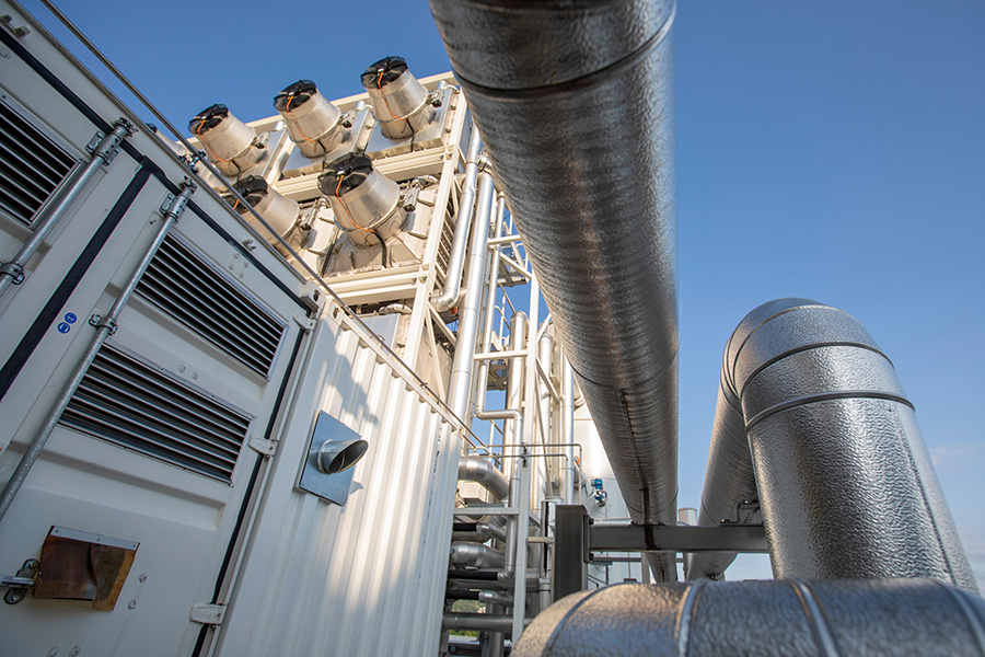 Direct air carbon capture fans attached to a garbage incinerator in Zurich, Switzerland