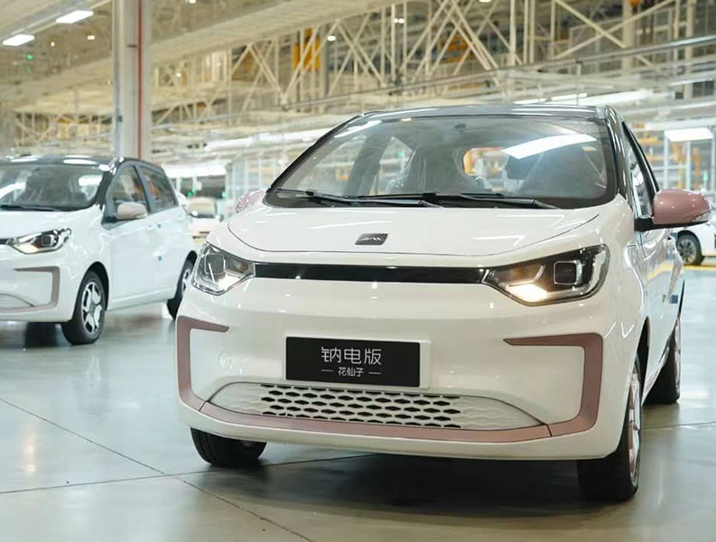 Photo of a white car in what looks like a showroom.